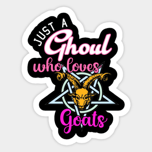 Just a Girl Who Likes Goats Funny Halloween Occult Sticker